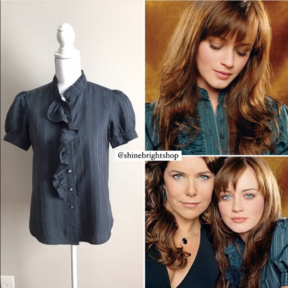 RARE Early 2000s Vintage Silk Blouse ASO Rory Gilmore and Paris in Gilmore Girls - Picture 6 of 14